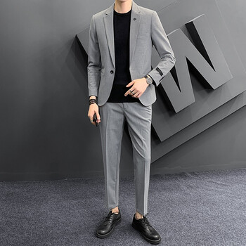 堡赛休闲小西装外套男士西服套装韩版修身帅气潮流正装上衣单件男秋季