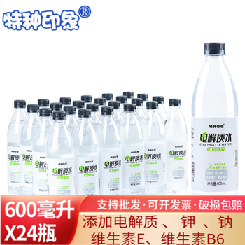特种印象电解质水 整箱装600ml*24大瓶装 0糖0卡海盐味无糖 运动功能饮料 新货24瓶