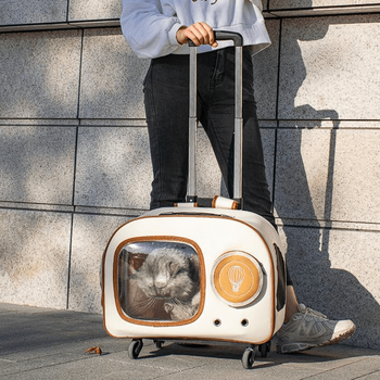 崇雾letaposspet猫咪拉杆箱猫包外出便携宠物狗狗推车行李箱用品太