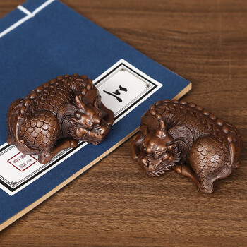 思科得 紫铜麒麟镇纸摆件客厅办公室家居工艺礼品 麒麟镇纸一对 麟