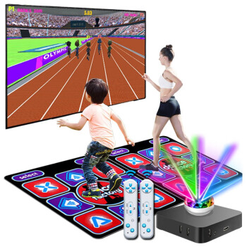 全舞行【新款HDMI超清】跳舞毯双人无线跳舞机家用电视体感游戏机炫舞毯 加厚款HDMI无线+情人30MM+游戏