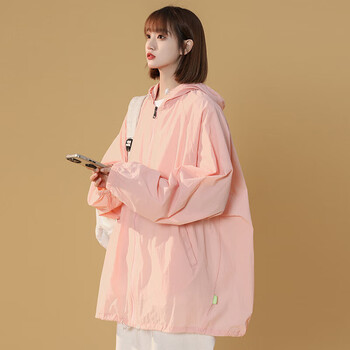 就叙青少女防晒衣外套女初中女生款夏天穿的轻薄透气学生度假开衫宽松