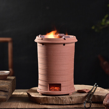 碳炉烧木炭炉泥炉手工小火炉复古柴烧橄榄炭煮茶器烧炭烧水煮茶炉 格