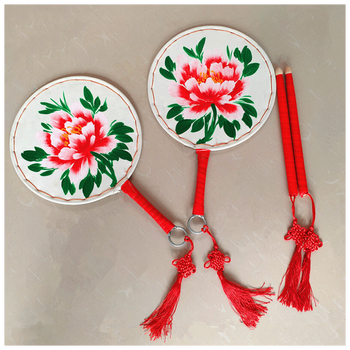 太平鼓 儿童 扇鼓 单面鼓 秧歌鼓 太平女儿鼓 23厘米带花(鼓棒)