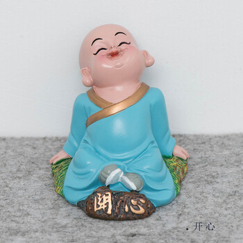 简修行小沙弥禅意小和尚摆件可爱客厅书房办公室桌面摆设创意家居装饰