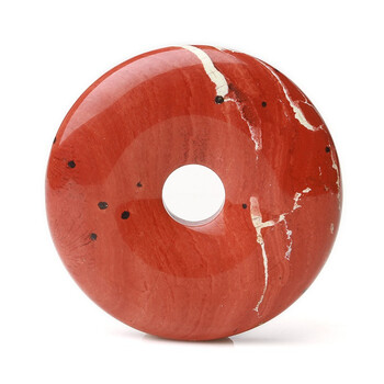 一物一图本命年红竹石红碧玉石英质玉平安扣吊坠共生愚人金收藏级