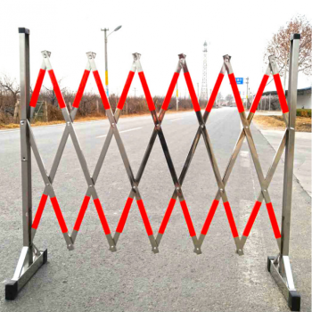 不锈钢伸缩围栏道路隔离移动折叠围挡防护活动栅栏玻璃钢管式拱形 1.2*4米