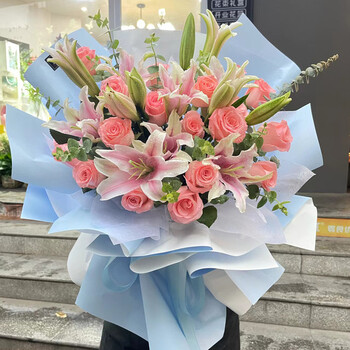 鲜花情同城配送速递香水百合鲜花花束礼盒探望送长辈女友老婆妈妈节日生日礼物全国同城送花上门16朵粉百合19朵戴安娜粉玫瑰鲜花花束 同城配送支持预约日期 图片价格品牌报价 京东