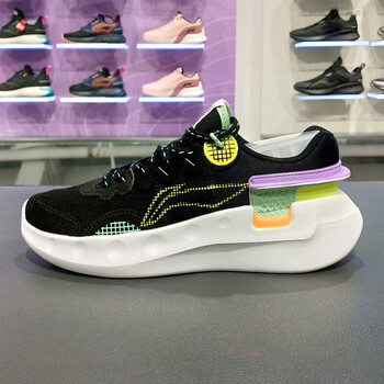 李宁女鞋逍遥2021春季新款低帮运动鞋透气减震舒适跑步鞋 黑色 37