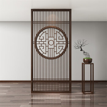 中式实木隔断屏风客厅入户玄关家具遮挡家用简约现代镂空花格格栅隔断