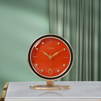 座钟轻奢台式钟表摆件客厅家用时尚现代简约电视柜时钟石英钟 简约款
