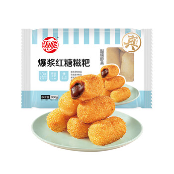 海欣爆浆红糖糍粑 300g 10根装 糯米夹心年糕早餐半成品 油炸小吃