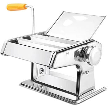 面条机家用压面机手动不锈钢小型多功能擀面机饺子馄饨 本色 两刀加厚