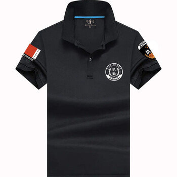 科君国潮男装联名 夏季速干冰丝翻领保安工作服短袖男t恤执勤服半袖