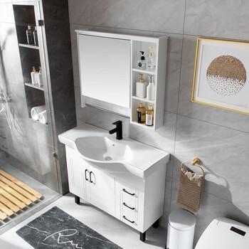 科勒kohler大肚洗漱台洗手盆柜组合中式橡木浴室柜落地实木小户型洗脸