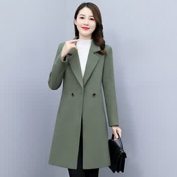 楚馨毛呢大衣女中长款2021秋冬新款女装加厚呢子大衣上衣女式小个子