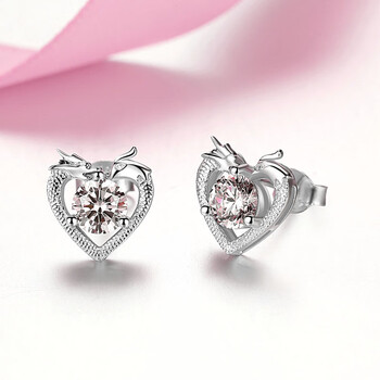 卡诗诺龙凤呈祥银耳钉女士首饰耳环耳饰品纪念日生日礼物圣诞节礼物送