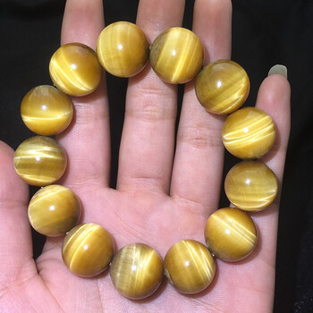 森洲 金虎眼石手链天然无优化搭配貔貅金虎睛手串珠子猫眼石手串 收藏
