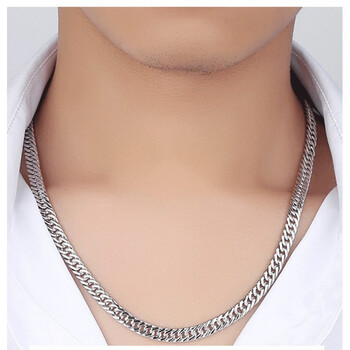 宝茄雷龙 999足银嘻哈项链男士粗款马鞭链扁链宝宝儿童银链子手工平链
