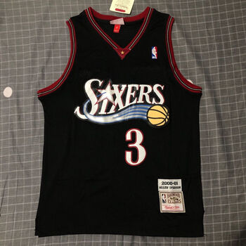 绿野客艾弗森球衣刺绣活塞队费城76人队3号复古版nba篮球服比赛队服