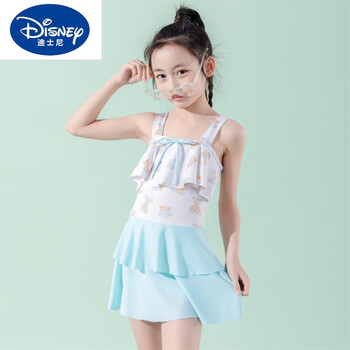 迪士尼disney腾创女童泳衣中大童儿童泳衣女孩8岁2023新款小公主泳衣