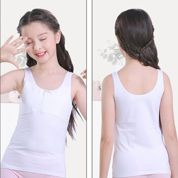 伊服酷姿女童8-12岁内衣纯棉发育期小学生小背心女孩内衣儿童少女10岁