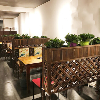 隔断花架餐厅防腐木花槽客厅饭店火锅户外隔离栅栏阳台装饰围栏长30宽