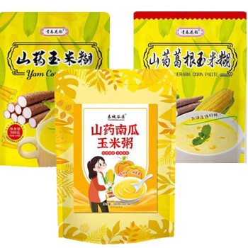 青春花韵 山药玉米糊即食冲饮粗粮玉米粉面早餐500g/袋 组合3袋