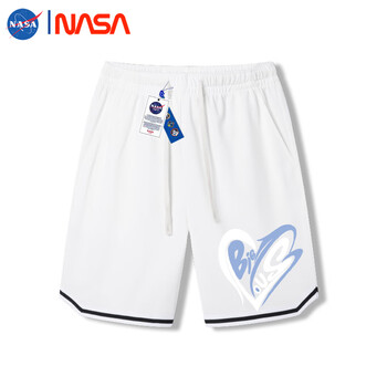 NASAOVER短裤男夏季潮流爱心印花薄款裤子NASA健身跑步篮球校园中裤