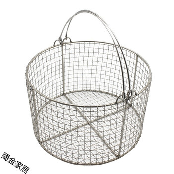 304不锈钢消毒筐圆形网篮篓手提耐高温灭菌器械清洗筐框收纳篮子(定制