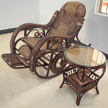 藤源森真藤摇摇椅阳台藤椅大人逍遥椅子家用休闲实木藤制休闲藤椅藤制