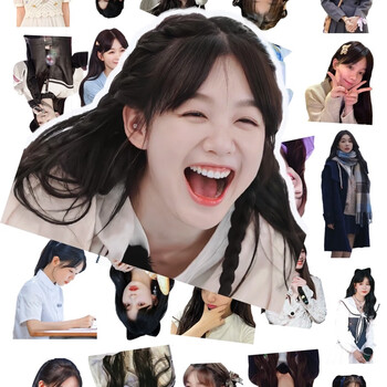 新款徐梦洁贴纸手账素材明星周边应援贴画笔记本文具diy装饰高清25张