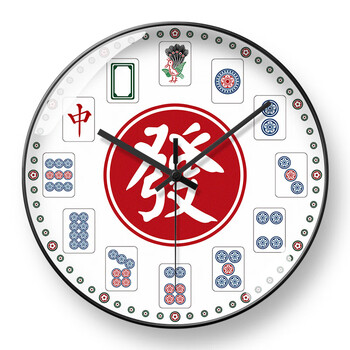 定制太阳机芯免打孔网红 同款 新款 电波钟自动对时-bf135麻将-h黑框