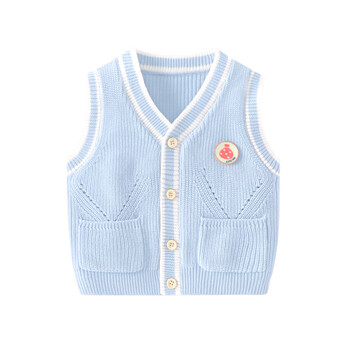 婴儿马甲外出宝宝春秋针织毛线外套薄款外穿洋气小背心儿童男马甲毛线