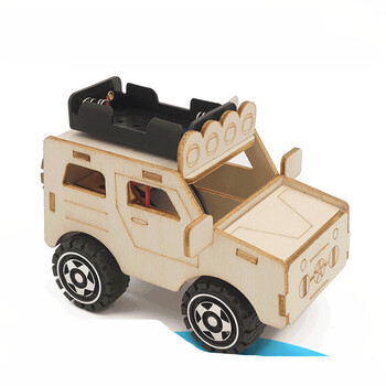 猛仕将diy科技小制作手工拼装吉普车玩具木制科学实验steam学生教育