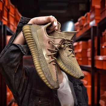 【现货】adidas yeezy 椰子350 v2 脏橙  侃爷跑步鞋 fz5240  37 1/3