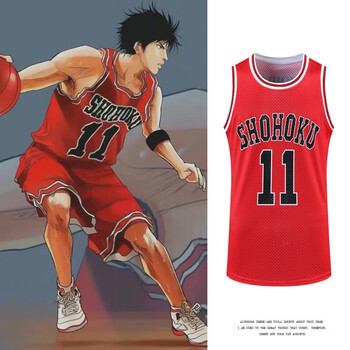 樱木花道美式背心湘北队流川枫球衣篮球服男女外穿训练 流川枫红11号