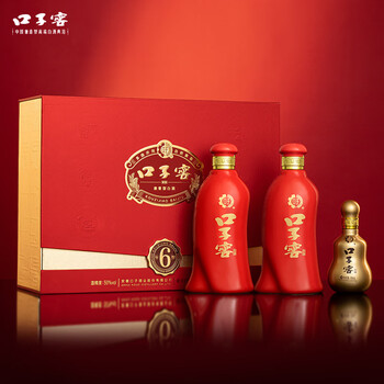 口子窖 六年型 兼香型白酒 50度 550ml*2瓶 礼盒装【容量升级】
