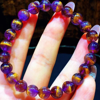 收藏级天然极光23手链紫钛晶水晶手串男女款饰品送礼物一物一图jg编号