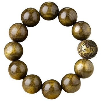 仙引金丝楠阴沉乌木男士手串文玩时尚女士送礼长辈父亲金 午马款 15mmX15颗