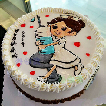 网红创意护士节白衣天使生日蛋糕同城全国北京上海广州深圳杭州重庆