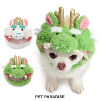 pet paradise宠物用品变身系列龙年款可爱变装帽子 绿色 4S-3S