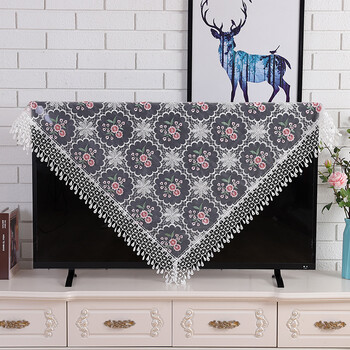 softpro电视机盖布蕾丝防尘布欧式简约现代55寸65寸电视盖布液晶电视