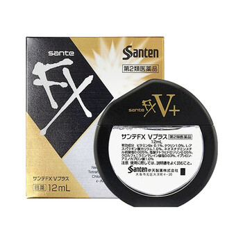 日本santen Fx参天眼药水抗疲劳止眼痒缓解眼干眼涩去除红血丝充血滴眼液fx V Plus金色去红血丝眼药水12ml 图片价格品牌报价 京东