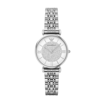 armani阿玛尼armani阿玛尼满天星手表钢制表带欧美表镶钻石英银色