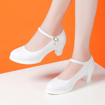 尚恩奇旗袍秀专用走秀高跟鞋女厚底防水台圆头舒适演出鞋粗跟工作鞋单