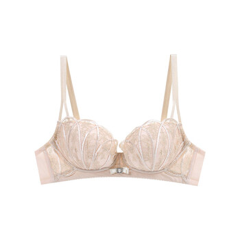 内衣女学生高中少女无钢圈聚拢加厚小胸ins风胸罩大学生文胸套装 肤色