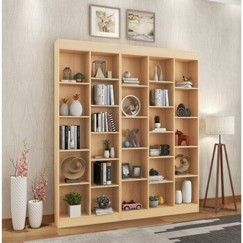 实木书架自由组合松木书柜客厅书橱收纳玩具杉木定制定做 松木ab 组合