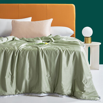 80支双面天丝水光天丝空调被子天丝夏凉被裸睡床上用品青木绿200x230