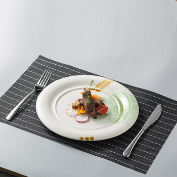 青木尚瓷日式创意西餐盘牛排盘子简约甜品意面盘蛋糕碟子高级菜盘西
